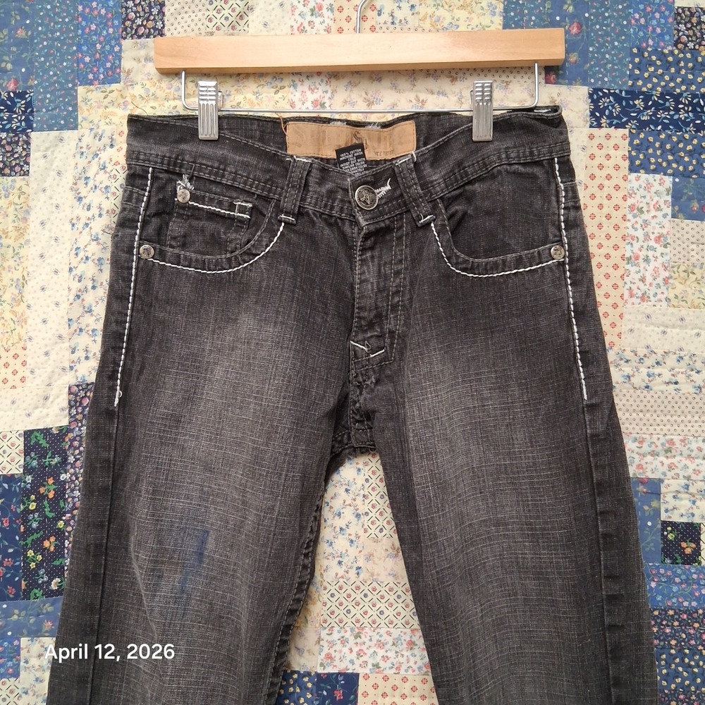 Vintage Y2K Southpole Black Denim Skater Jeans Size 30 Jesse Pinkman Paisley